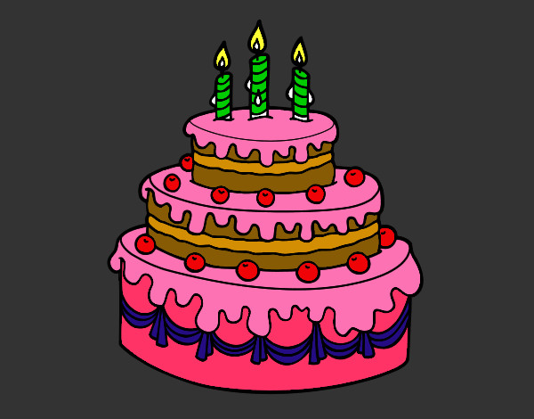Dibujo Tarta de cumpleaños pintado por marielcita