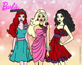 Dibujo Barbie y sus amigas vestidas de fiesta pintado por fanny91