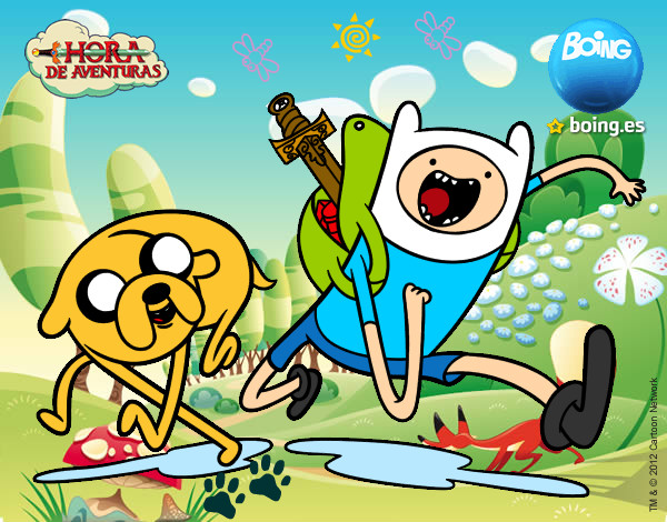 Dibujo Finn y Jake pintado por 03leonel