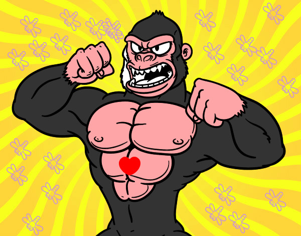 Dibujo Gorila fuerte pintado por ivanmoren