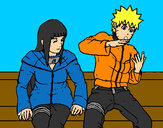 Dibujo Hinata y Naruto pintado por vianey11