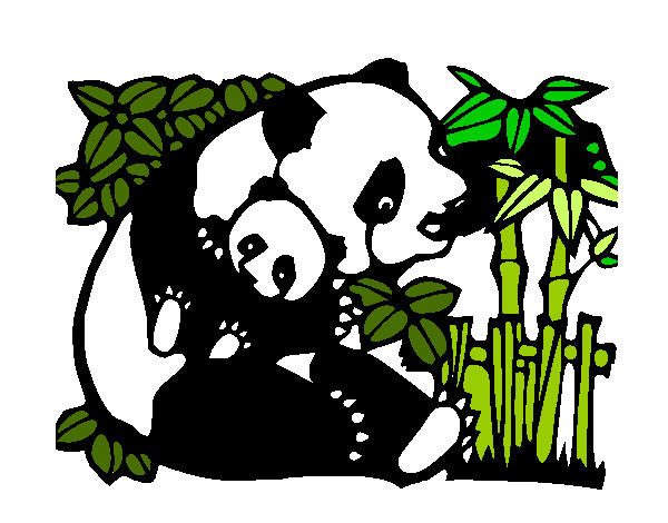 Dibujo Mama panda pintado por ivanmoren