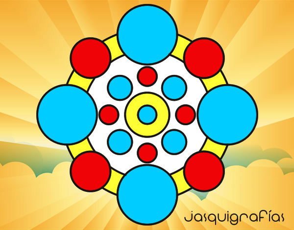 Dibujo Mandala con redondas pintado por ambkor