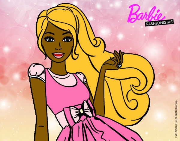 Barbie con su vestido con lazo