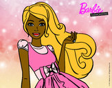 Dibujo Barbie con su vestido con lazo pintado por marciele 