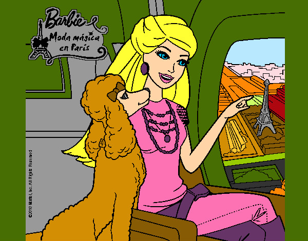 Dibujo Barbie llega a París pintado por Angustias 