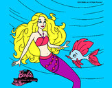 Dibujo Barbie sirena con su amiga pez pintado por sofia202