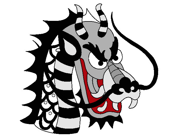 Dibujo Cabeza de dragón 1 pintado por lisandrote