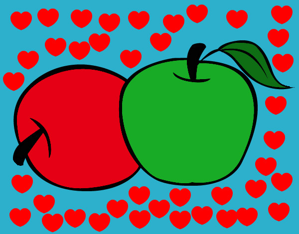 Dibujo Dos manzanas pintado por daniyo