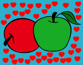 Dibujo Dos manzanas pintado por daniyo
