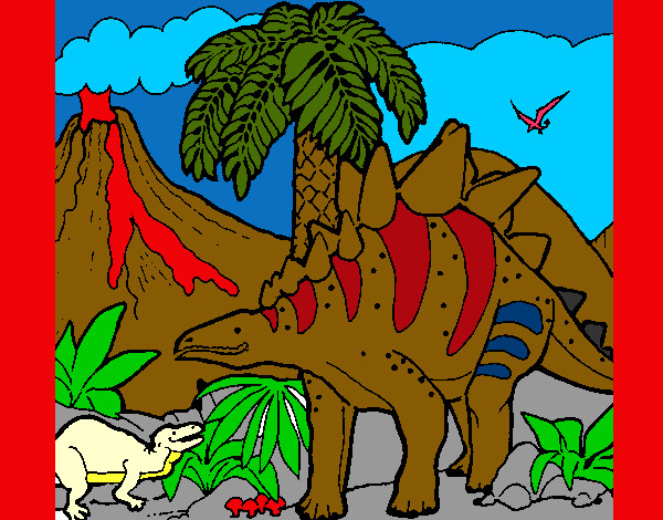Dibujo Familia de Tuojiangosaurios pintado por quicoguira