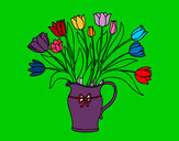 Dibujo Jarrón de tulipanes pintado por disney
