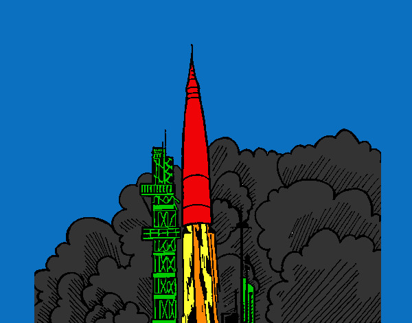 Dibujo Lanzamiento cohete pintado por naylea6