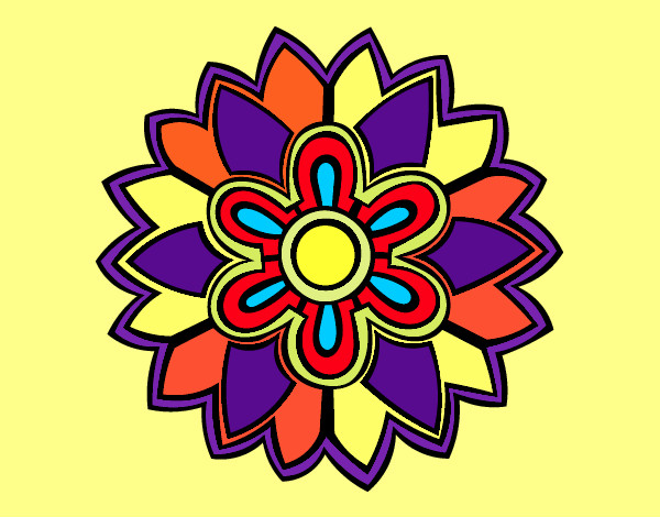 Dibujo Mándala con forma de flor weiss pintado por Satiamitra