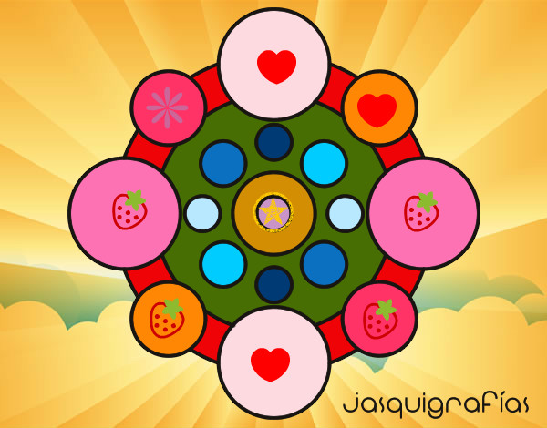 Dibujo Mandala con redondas pintado por xanatl