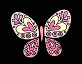 Dibujo Mandala mariposa pintado por orilib