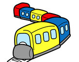Dibujo Tren en camino pintado por junibel