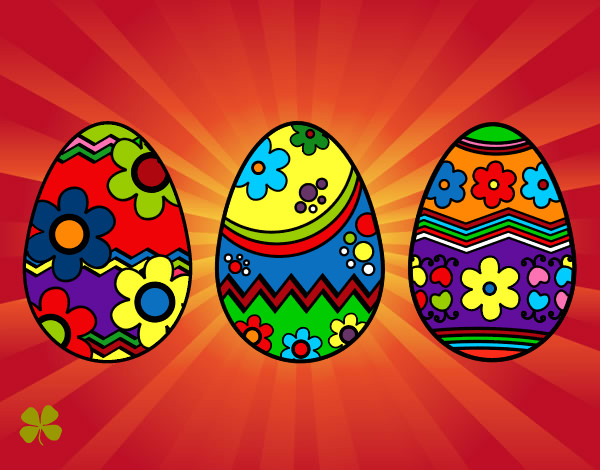 Dibujo Tres huevos de pascua pintado por lorenavila