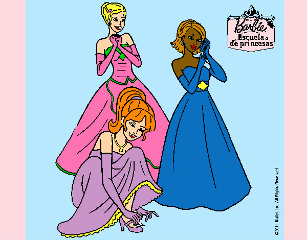 Dibujo Barbie y sus amigas vestidas de gala pintado por mar231002