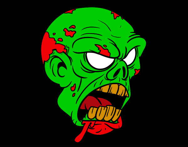 Dibujo Cabeza de zombi pintado por maykeldiaz