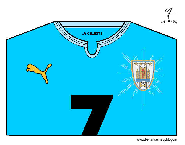 Dibujo Camiseta del mundial de fútbol 2014 de Uruguay pintado por Aiyan