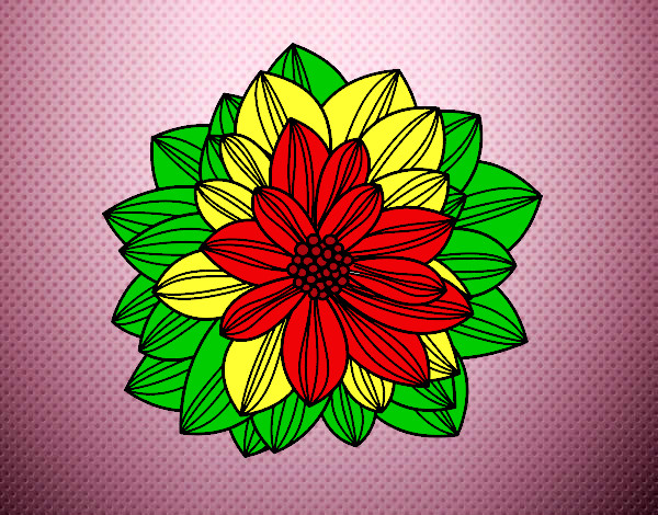 Dibujo Flor de dalia pintado por mariayoshu
