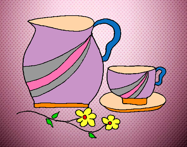 Dibujo Jarra y taza pintado por mariayoshu
