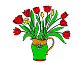 Dibujo Jarrón de tulipanes pintado por frankeli