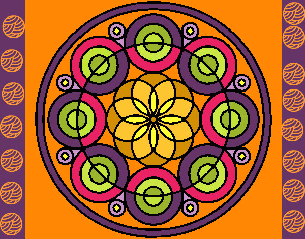 Dibujo Mandala 35 pintado por blanca