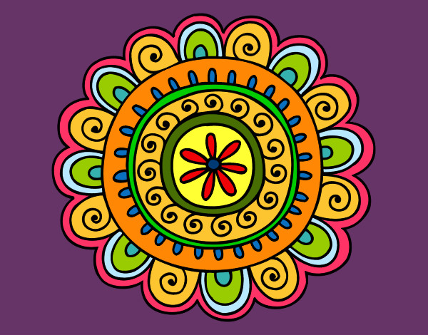 Dibujo Mandala alegre pintado por elbalombar