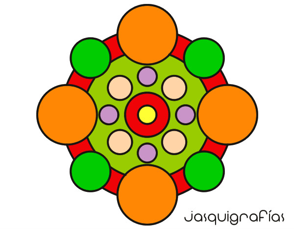 Dibujo Mandala con redondas pintado por Satiamitra