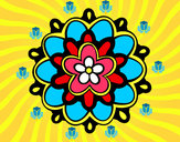 Dibujo Mándala con una flor pintado por ivananatha