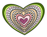 Dibujo Mandala corazón pintado por LuzdeIsis