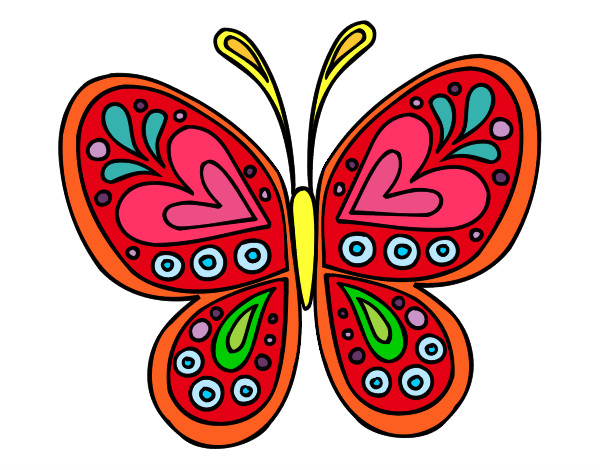 Dibujo Mandala mariposa pintado por Erika27