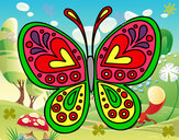 Dibujo Mandala mariposa pintado por mariayoshu