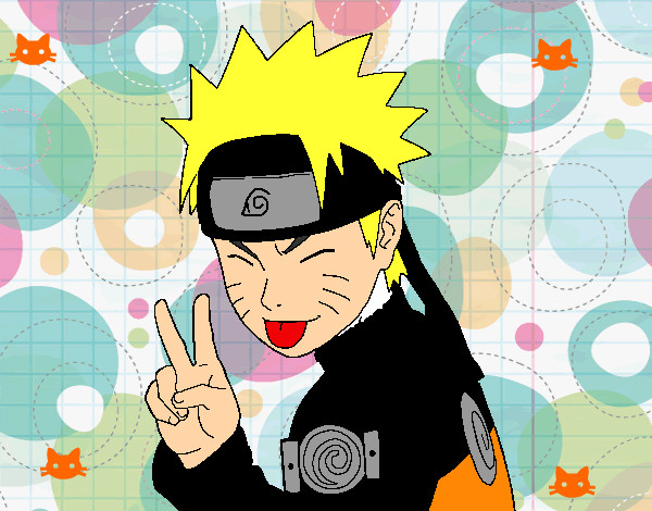 Dibujo Naruto sacando lengua pintado por vianey11