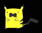 Dibujo Pikachu con bigote pintado por Abril_55_S