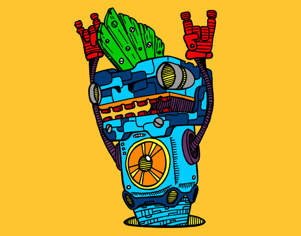 Dibujo Robot Rock and roll pintado por maykeldiaz
