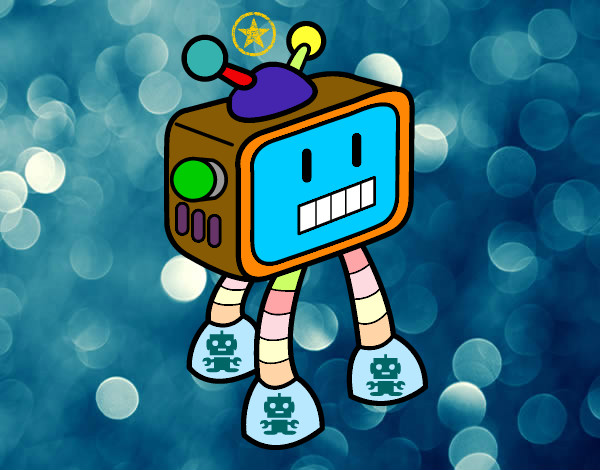 Dibujo Robot televisivo pintado por saul5