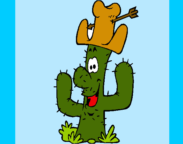 Dibujo Cactus con sombrero pintado por celes123
