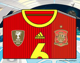 Dibujo Camiseta del mundial de fútbol 2014 de España pintado por abraam