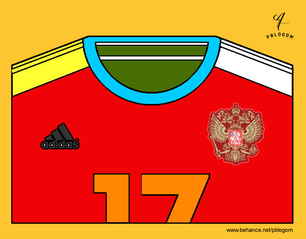 Dibujo Camiseta del mundial de fútbol 2014 de Rusia pintado por plutensio