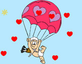 Dibujo Cupido en paracaídas pintado por valuchi1D