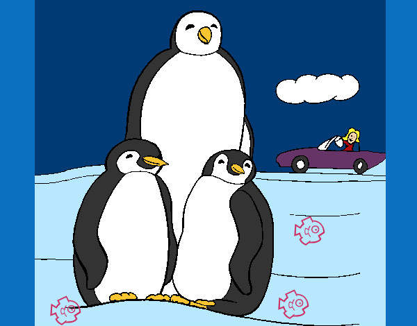 Dibujo Familia pingüino pintado por yazhoo