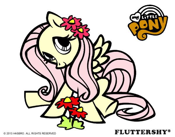 Dibujo Fluttershy pintado por elisaangel