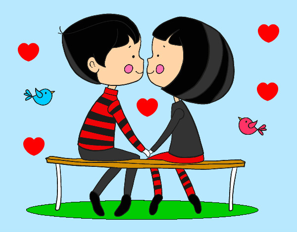 Dibujo Jóvenes enamorados pintado por Miaaa