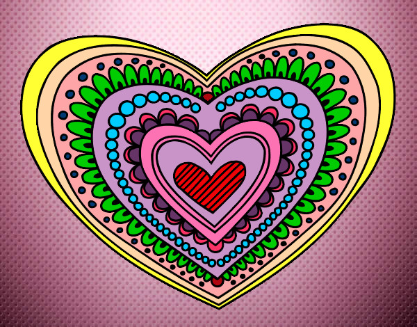 Dibujo Mandala corazón pintado por celes123