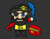 Dibujo Pirata con tesoro pintado por yasmin_ovi
