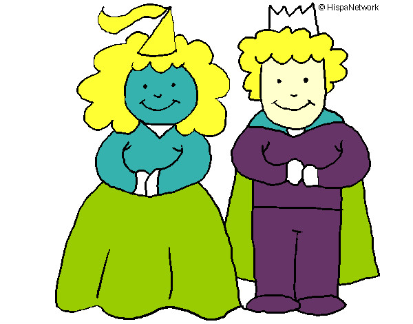 Dibujo Princesa y rey pintado por Lujitaa