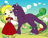Dibujo Princesa y unicornio pintado por Lujitaa